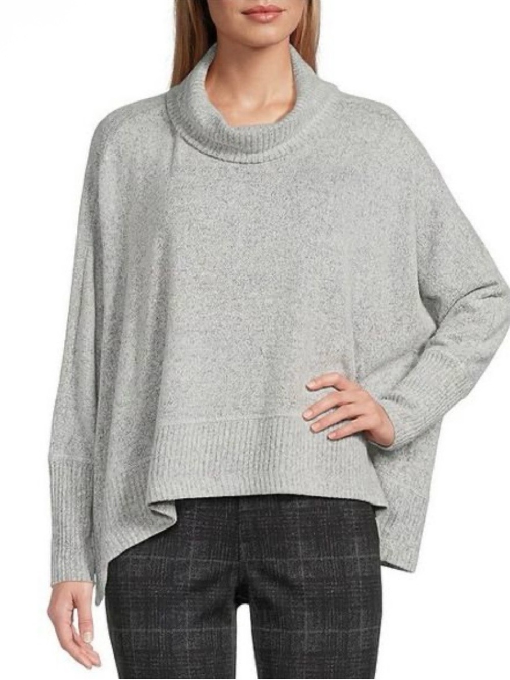 Westbound Plus Gray Funnel Neck Cozy Top Size Large NWT